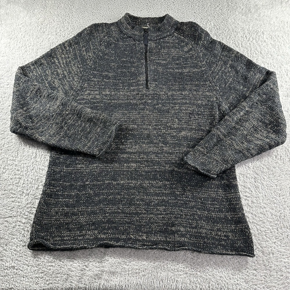 The Territory Ahead Sweater Mens Large Knit Pattern Long 1/4 Zip Pull Over